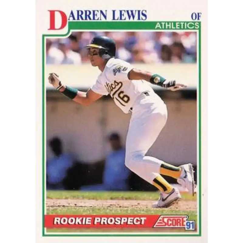 1991 Score #350 Darren Lewis SC NM-MT Oakland Athletics Baseball Card - Baseball Card Single
