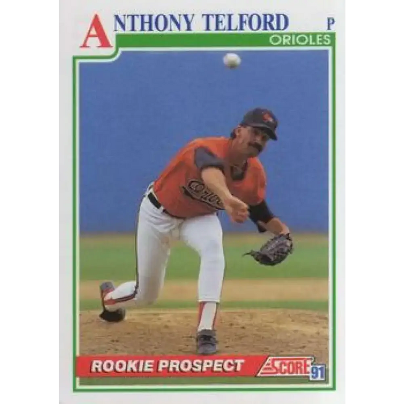 1991 Score #354 Anthony Telford NM-MT RC Rookie Baltimore Orioles Baseball Card - Baseball Card Single