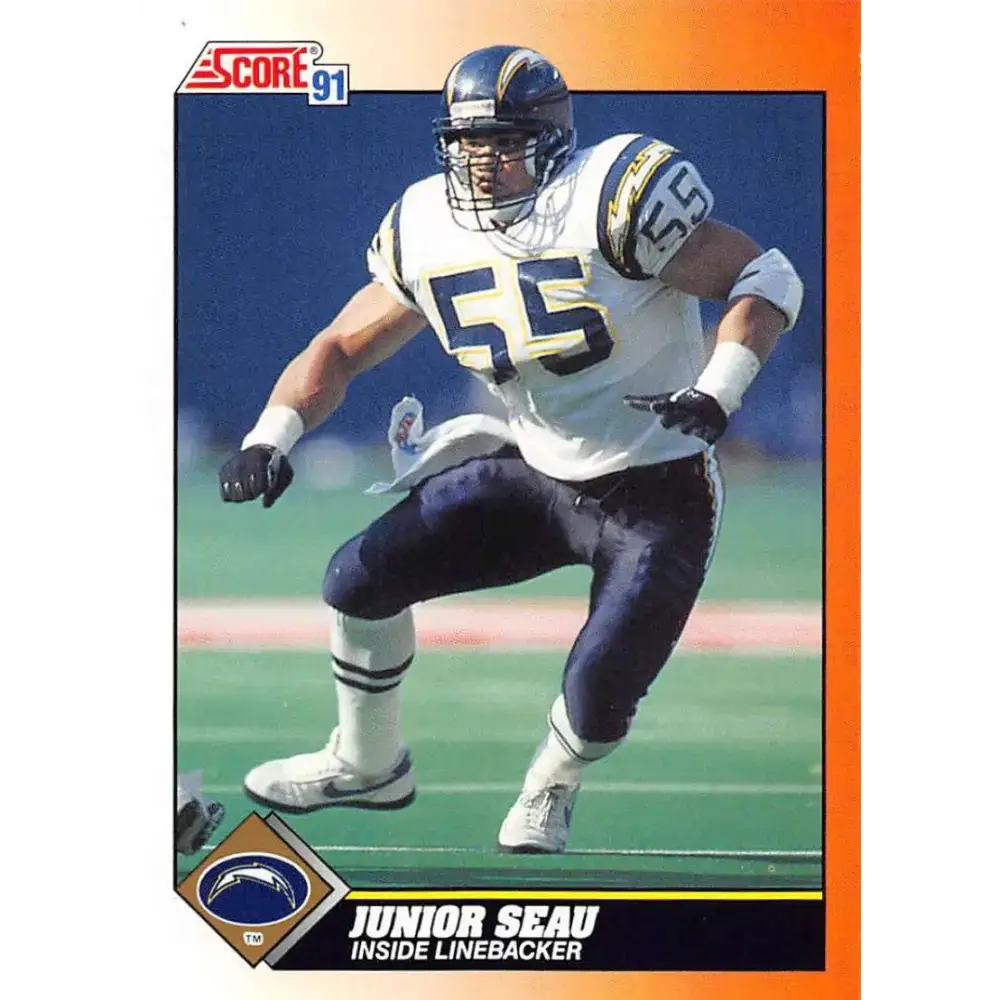 1991 Score #354 Junior Seau EX Excellent San Diego Chargers Football Card - Football Card Single