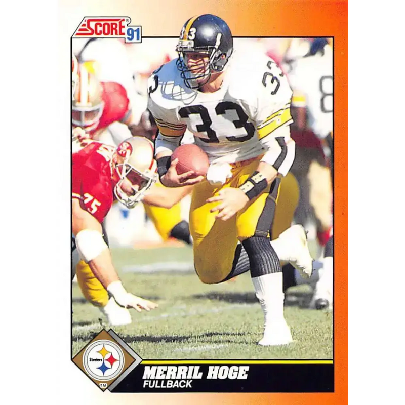 1991 Score #355 Merril Hoge EX Excellent Pittsburgh Steelers Football Card - Football Card Single