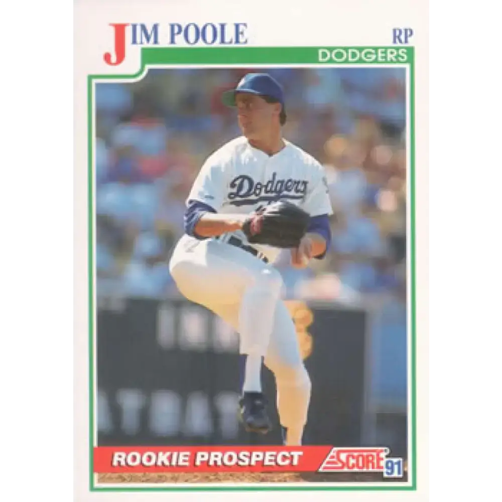 1991 Score #357 Jim Poole NM-MT Los Angeles Dodgers Baseball Card - Baseball Card Single