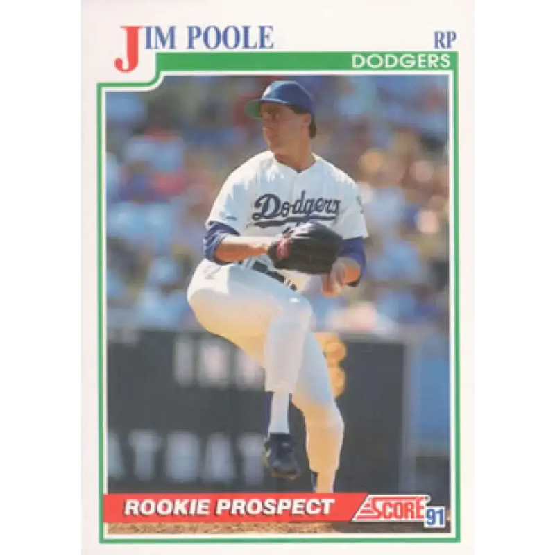 1991 Score #357 Jim Poole NM-MT Los Angeles Dodgers Baseball Card - Baseball Card Single