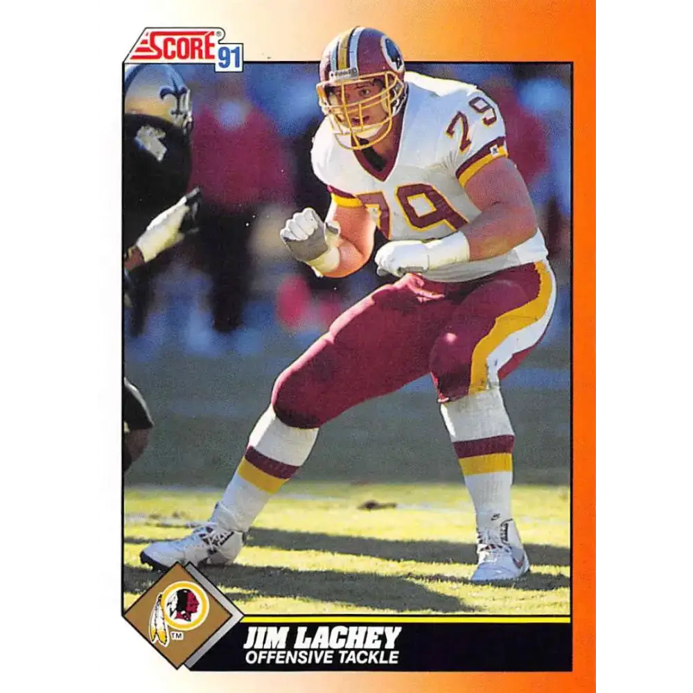 1991 Score #360 Jim Lachey EX Excellent Washington Redskins Football Card - Football Card Single