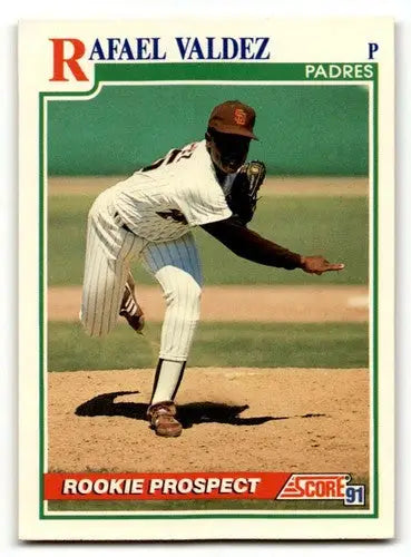 Original gloss 1991 Score Rafael Valdez San Diego Padres baseball card image