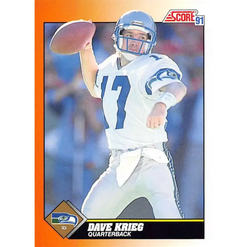 1991 Score #362 Dave Krieg EX Excellent Seattle Seahawks Football Card - Football Card Single