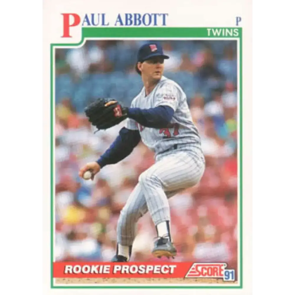 1991 Score #363 Paul Abbott NM-MT RC Rookie Minnesota Twins Baseball Card - Baseball Card Single