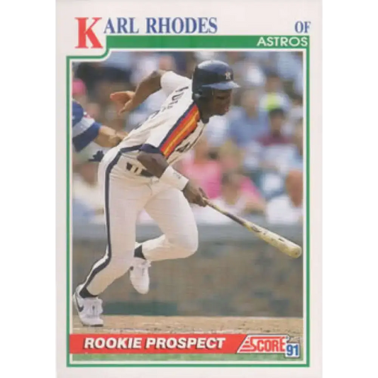 1991 Score #365 Karl Rhodes NM-MT Houston Astros Baseball Card - Baseball Card Single