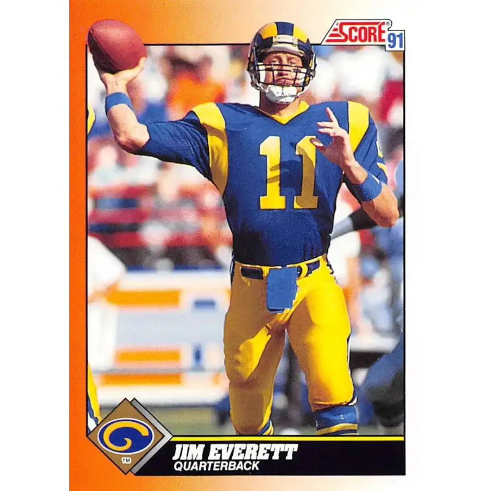1991 Score #367 Jim Everett EX Excellent Los Angeles Rams Football Card - Football Card Single