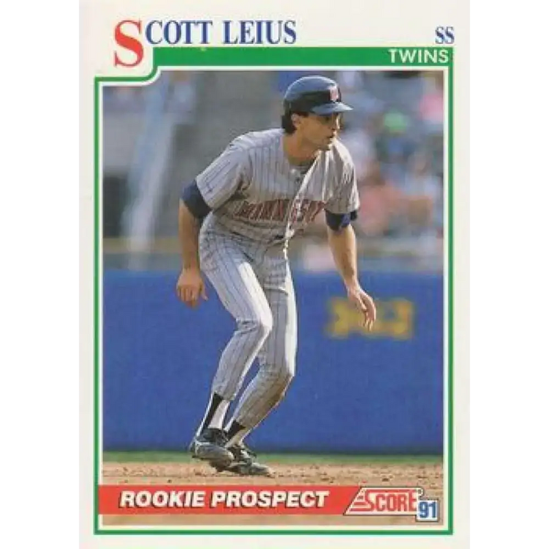1991 Score #370 Scott Leius NM-MT Minnesota Twins Baseball Card - Baseball Card Single