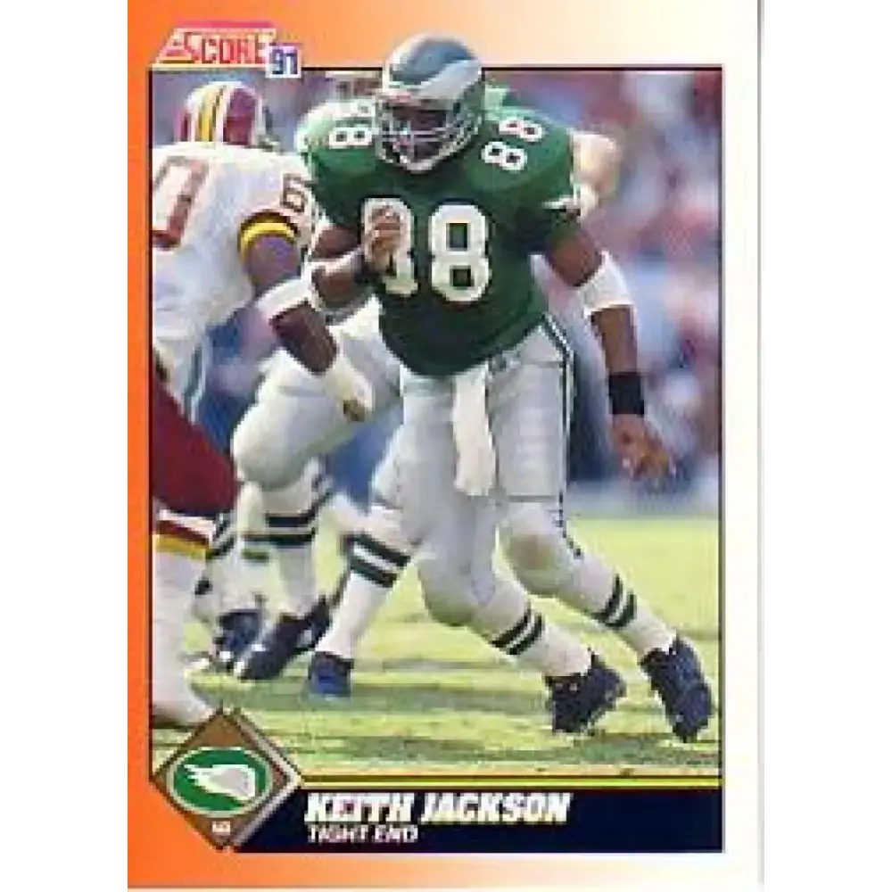 1991 Score #371 Keith Jackson EX Excellent Philadelphia Eagles Football Card - Football Card Single