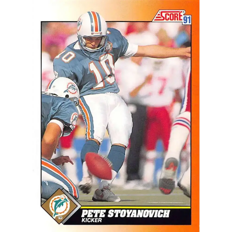 1991 Score #372 Pete Stoyanovich EX Excellent Miami Dolphins Football Card - Football Card Single