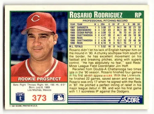 1991 Score #373 Rosario Rodriguez Cincinnati Reds Baseball Cards EX/ ID:55154 - Baseball Card Single