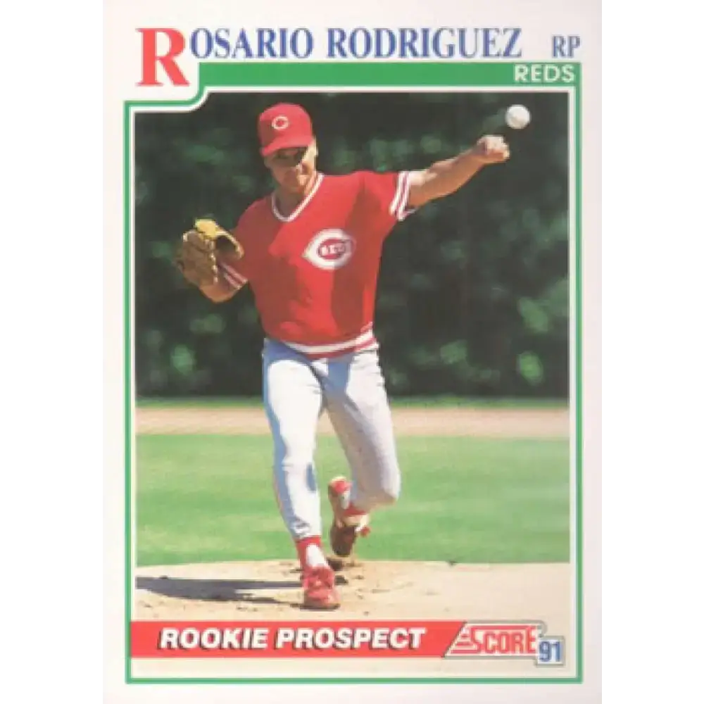 1991 Score #373 Rosario Rodriguez UER NM-MT RC Rookie Cincinnati Reds Baseball Card - Baseball Card Single