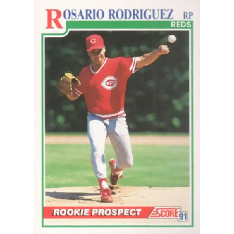 1991 Score #373 Rosario Rodriguez UER NM-MT RC Rookie Cincinnati Reds Baseball Card - Baseball Card Single
