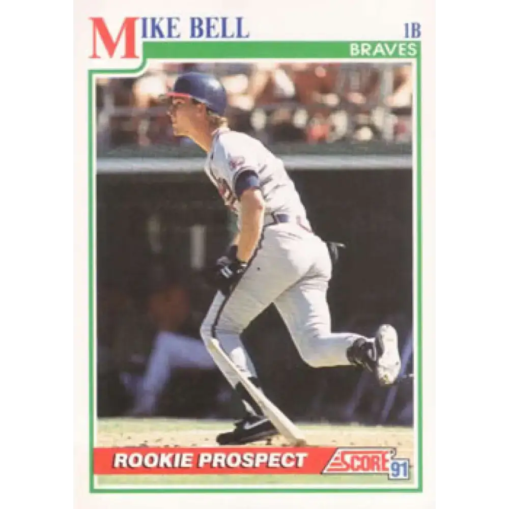 1991 Score #375 Mike Bell NM-MT RC Rookie Atlanta Braves Baseball Card - Baseball Card Single
