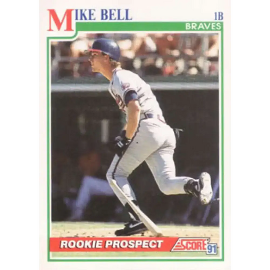 1991 Score #375 Mike Bell NM-MT RC Rookie Atlanta Braves Baseball Card - Baseball Card Single