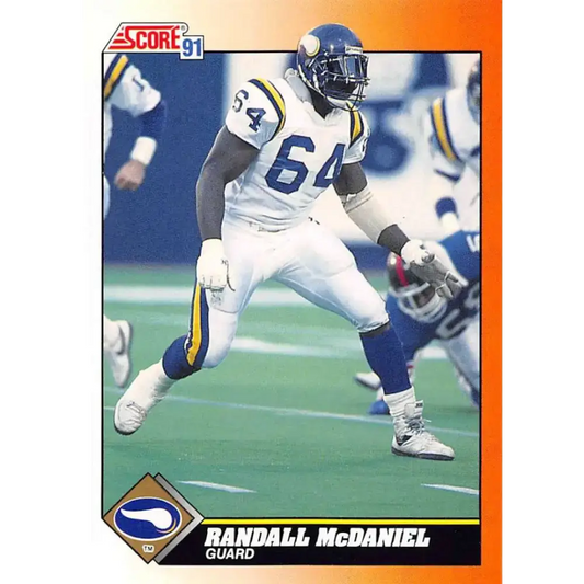 1991 Score #375 Randall McDaniel EX Excellent Minnesota Vikings Football Card - Football Card Single