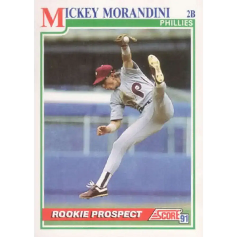 1991 Score #376 Mickey Morandini NM-MT Philadelphia Phillies Baseball Card - Baseball Card Single