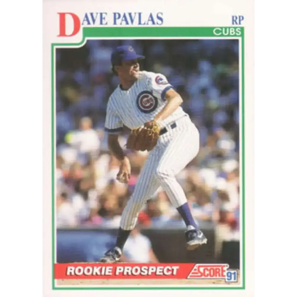 1991 Score #378 Dave Pavlas NM-MT RC Rookie Chicago Cubs Baseball Card - Baseball Card Single