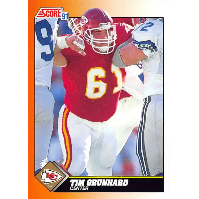 1991 Score #379 Tim Grunhard EX Excellent Kansas City Chiefs Football Card - Football Card Single