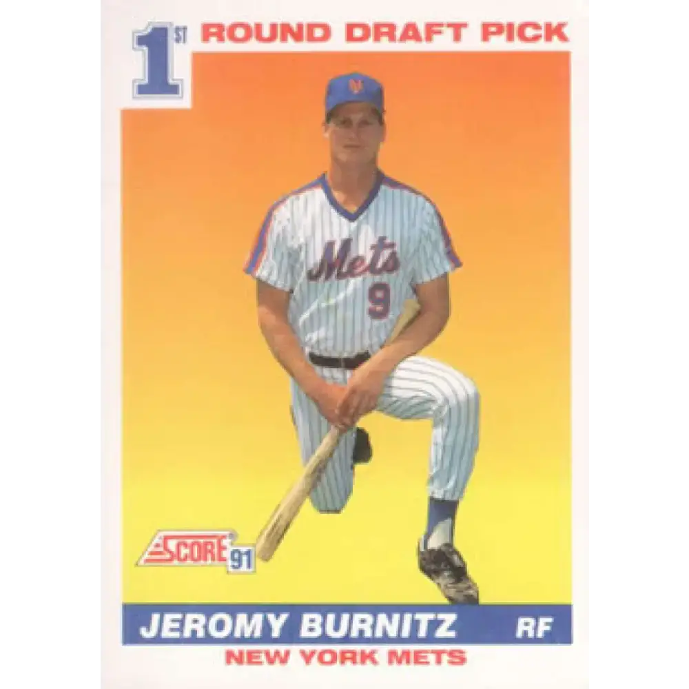 1991 Score #380 Jeromy Burnitz NM-MT RC Rookie New York Mets Baseball Card - Baseball Card Single