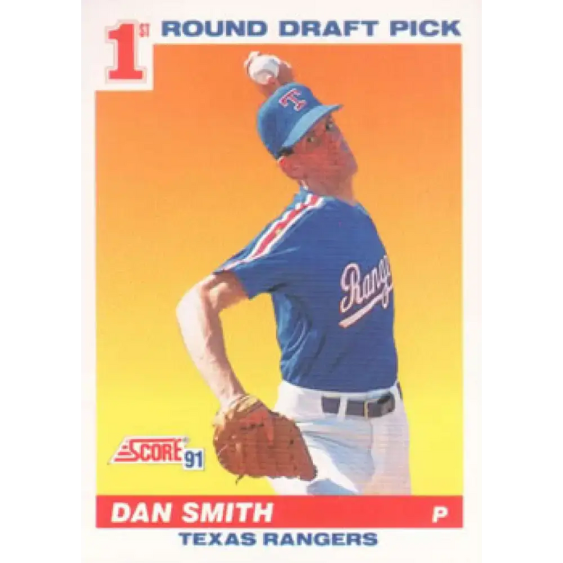 1991 Score #384 Dan Smith NM-MT RC Rookie Texas Rangers Baseball Card - Baseball Card Single