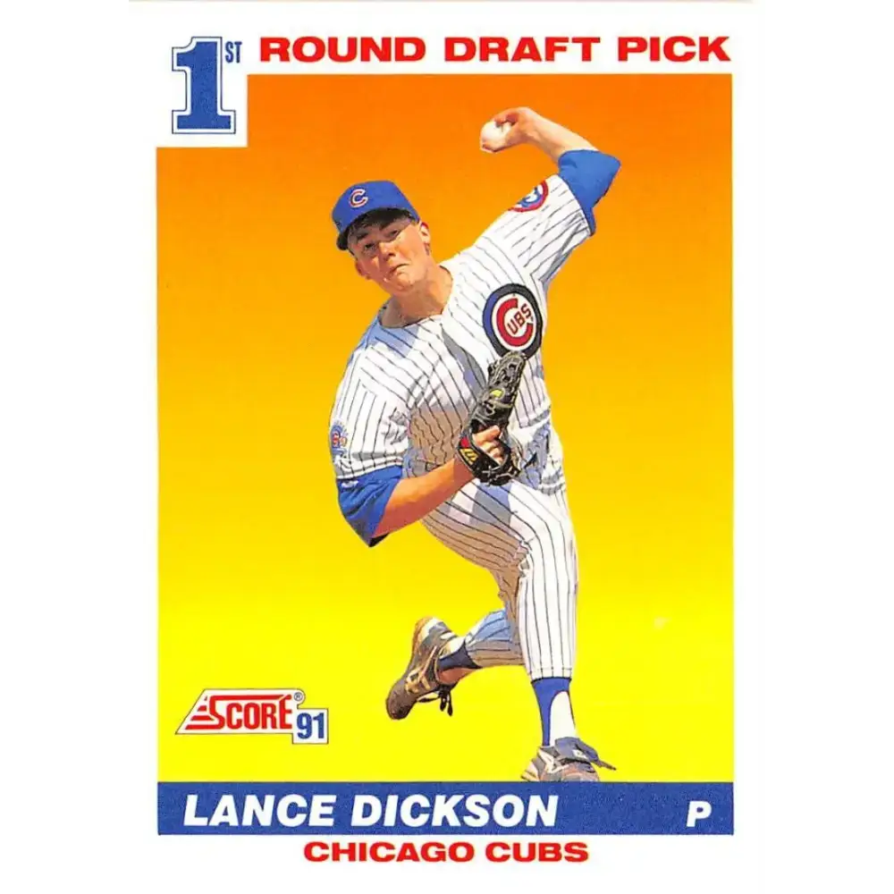 1991 Score #385 Lance Dickson NM-MT RC Rookie Chicago Cubs Baseball Card - Baseball Card Single