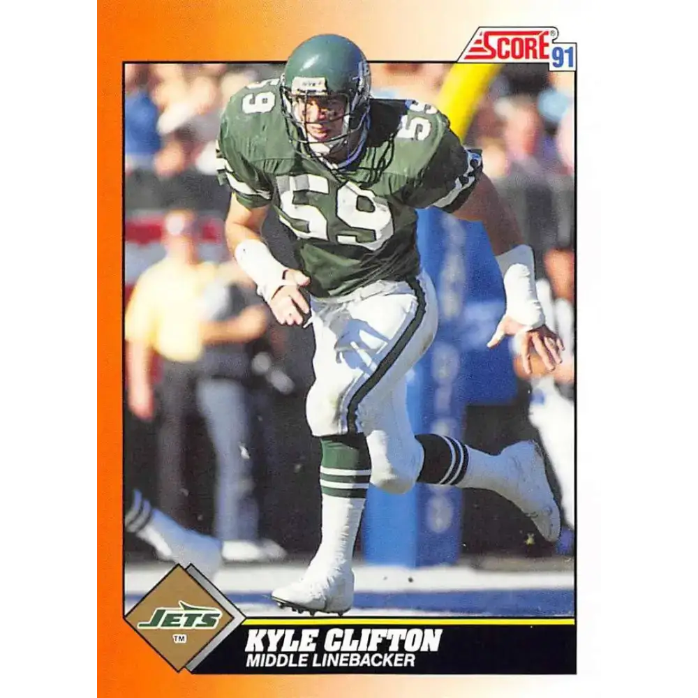 1991 Score #386 Kyle Clifton EX Excellent New York Jets Football Card - Football Card Single