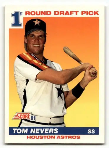 Tom Nevers Houston Astros baseball card from 1991 Score set, EX/NM condition