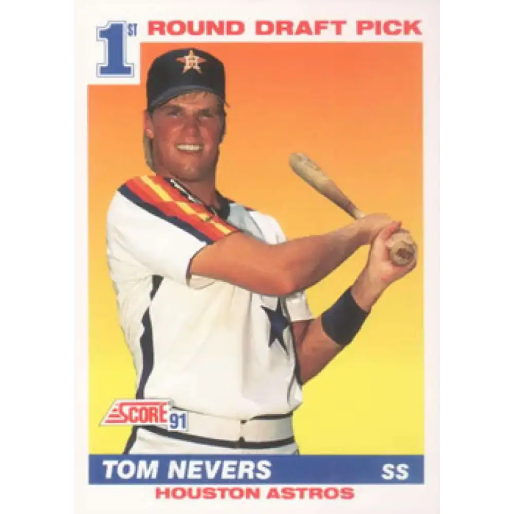 1991 Score #387 Tom Nevers NM-MT RC Rookie Houston Astros Baseball Card - Baseball Card Single