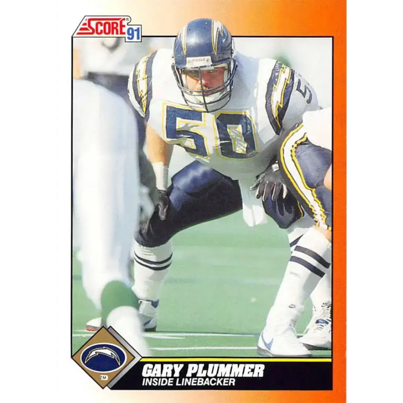1991 Score #389 Gary Plummer EX Excellent San Diego Chargers Football Card - Football Card Single