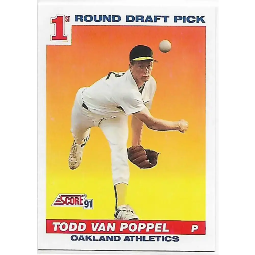 1991 Score #389 Todd Van Poppel NM-MT RC Rookie Oakland Athletics Baseball Card - Baseball Card Single