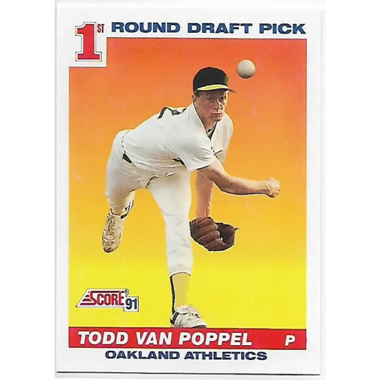1991 Score #389 Todd Van Poppel NM-MT RC Rookie Oakland Athletics Baseball Card - Baseball Card Single