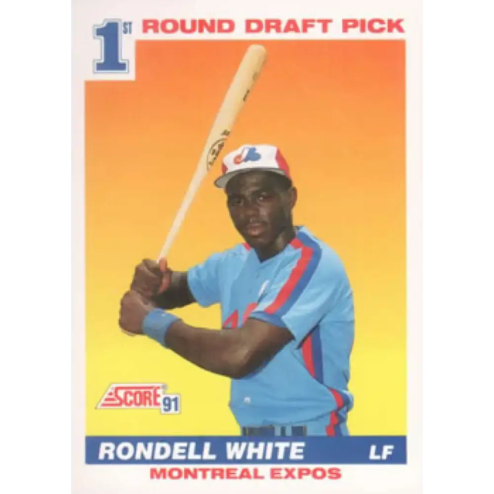 1991 Score #390 Rondell White NM-MT RC Rookie Montreal Expos Baseball Card - Baseball Card Single