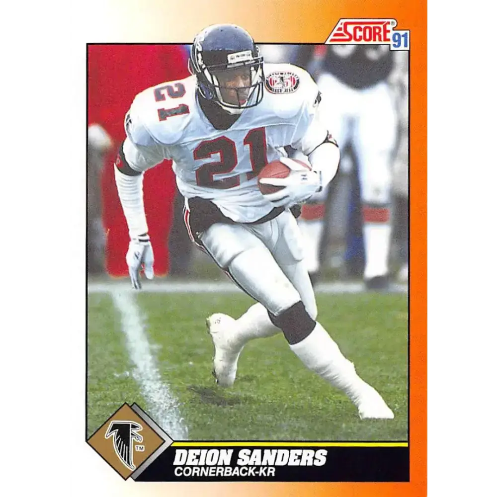 1991 Score #395 Deion Sanders EX Excellent Atlanta Falcons Football Card - Football Card Single