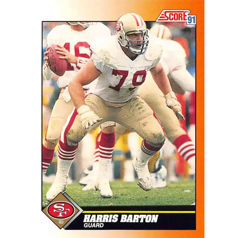 1991 Score #396 Harris Barton EX Excellent San Francisco 49ers Football Card - Football Card Single