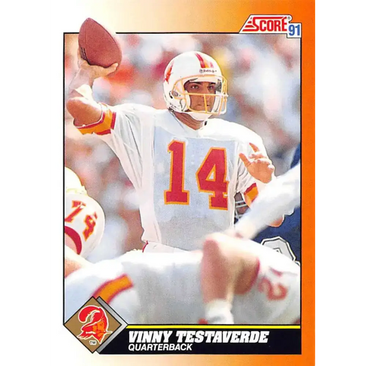 1991 Score #398 Vinny Testaverde EX Excellent Tampa Bay Buccaneers Football Card - Football Card Single