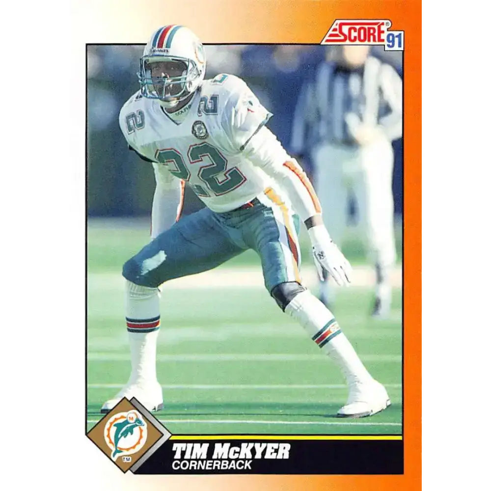 1991 Score #400 Tim McKyer EX Excellent Miami Dolphins Football Card - Football Card Single
