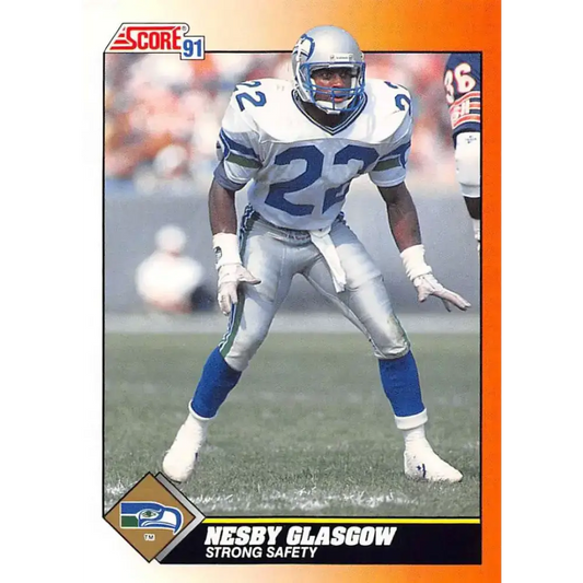 1991 Score #401 Nesby Glasgow EX Excellent Seattle Seahawks Football Card - Football Card Single