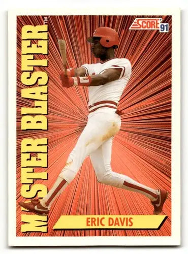 Original gloss Eric Davis Cincinnati Reds baseball card from 1991 Score #403