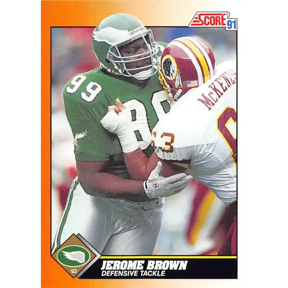 1991 Score #407 Jerome Brown EX Excellent Philadelphia Eagles Football Card - Football Card Single
