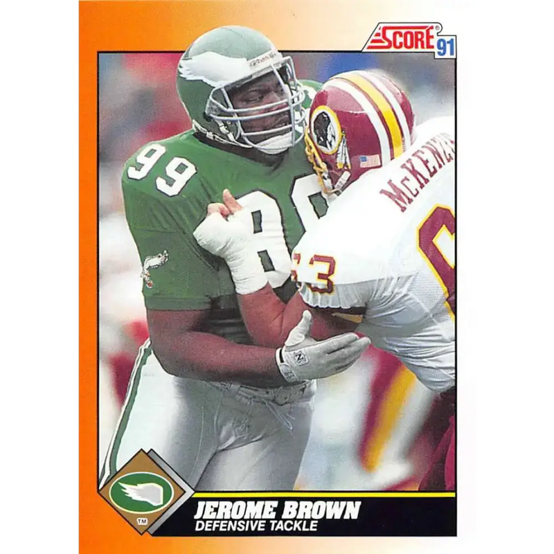 1991 Score #407 Jerome Brown EX Excellent Philadelphia Eagles Football Card - Football Card Single