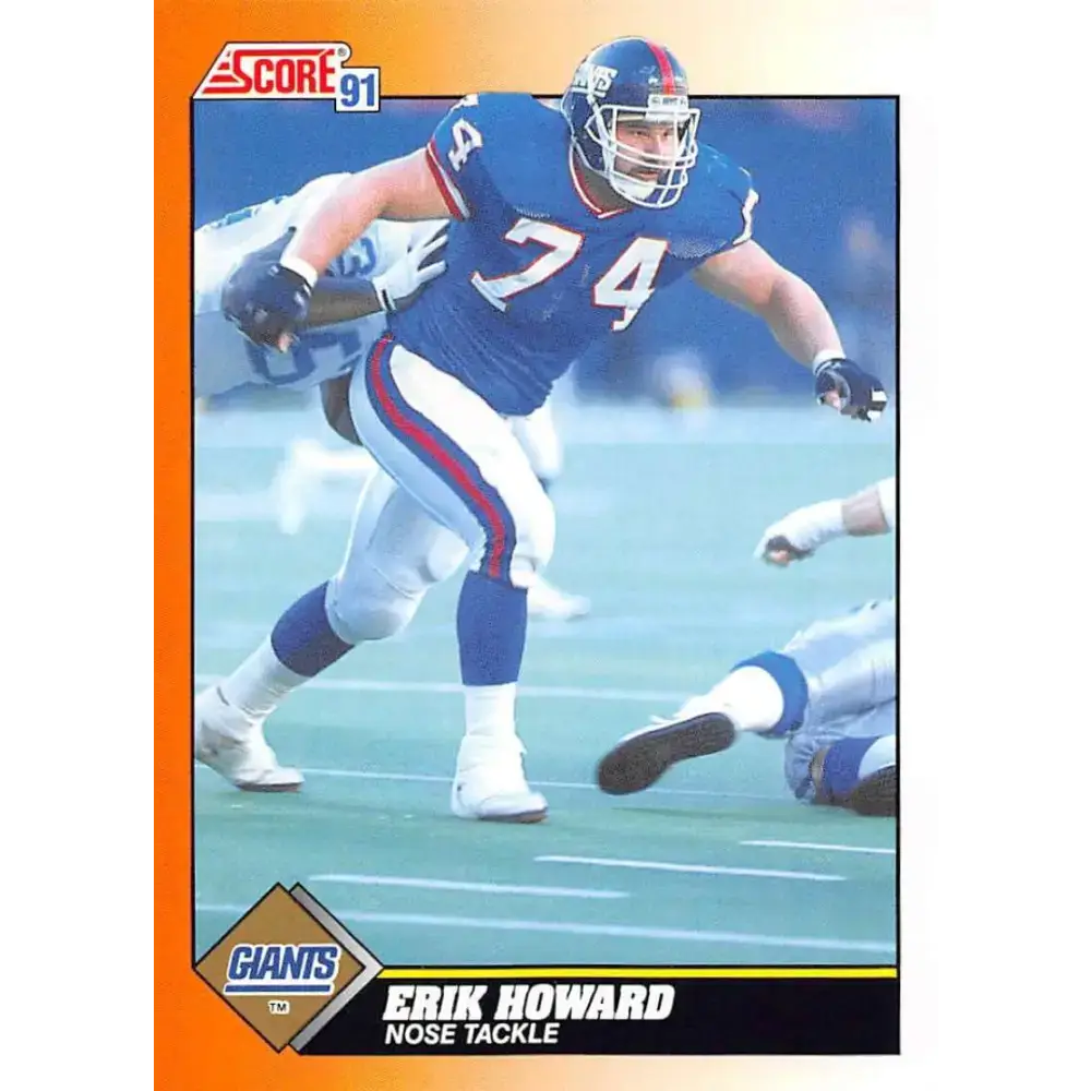 1991 Score #408 Erik Howard EX Excellent New York Giants Football Card - Football Card Single