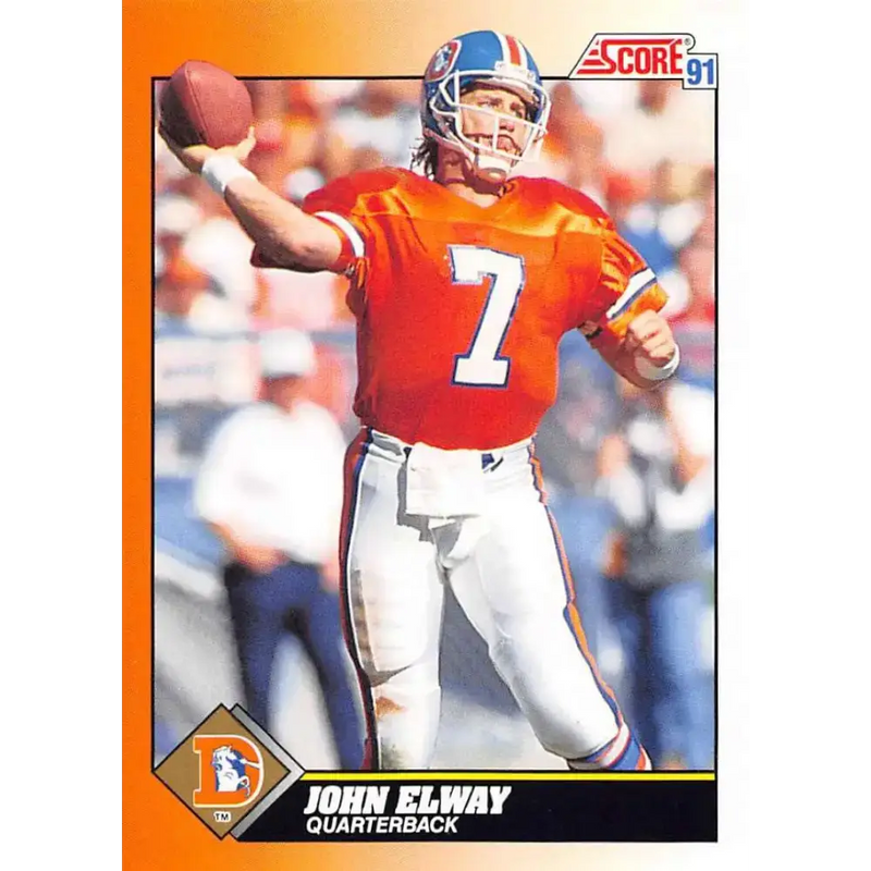 1991 Score #410 John Elway EX Excellent Denver Broncos Football Card - Football Card Single