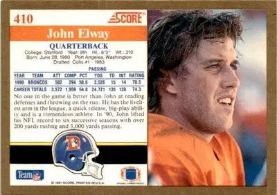 1991 Score #410 John Elway - Football Card Single