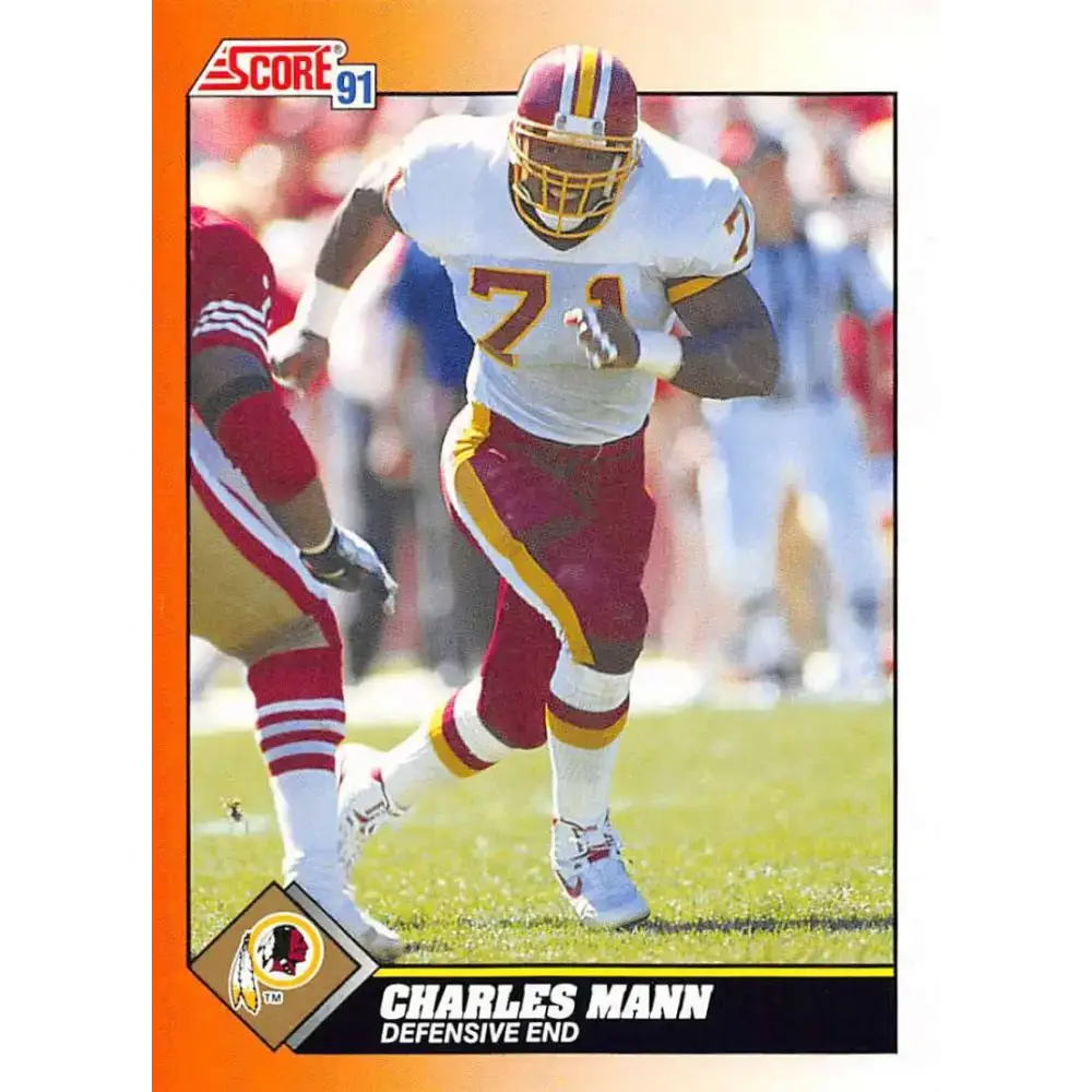 1991 Score #411 Charles Mann EX Excellent Washington Redskins Football Card - Football Card Single