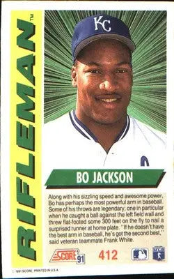 1991 Score #412 Bo Jackson - Baseball Card Single