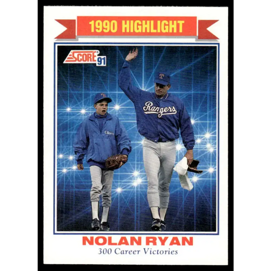 1991 Score #417 Nolan Ryan EX/NM Texas Rangers Baseball Card