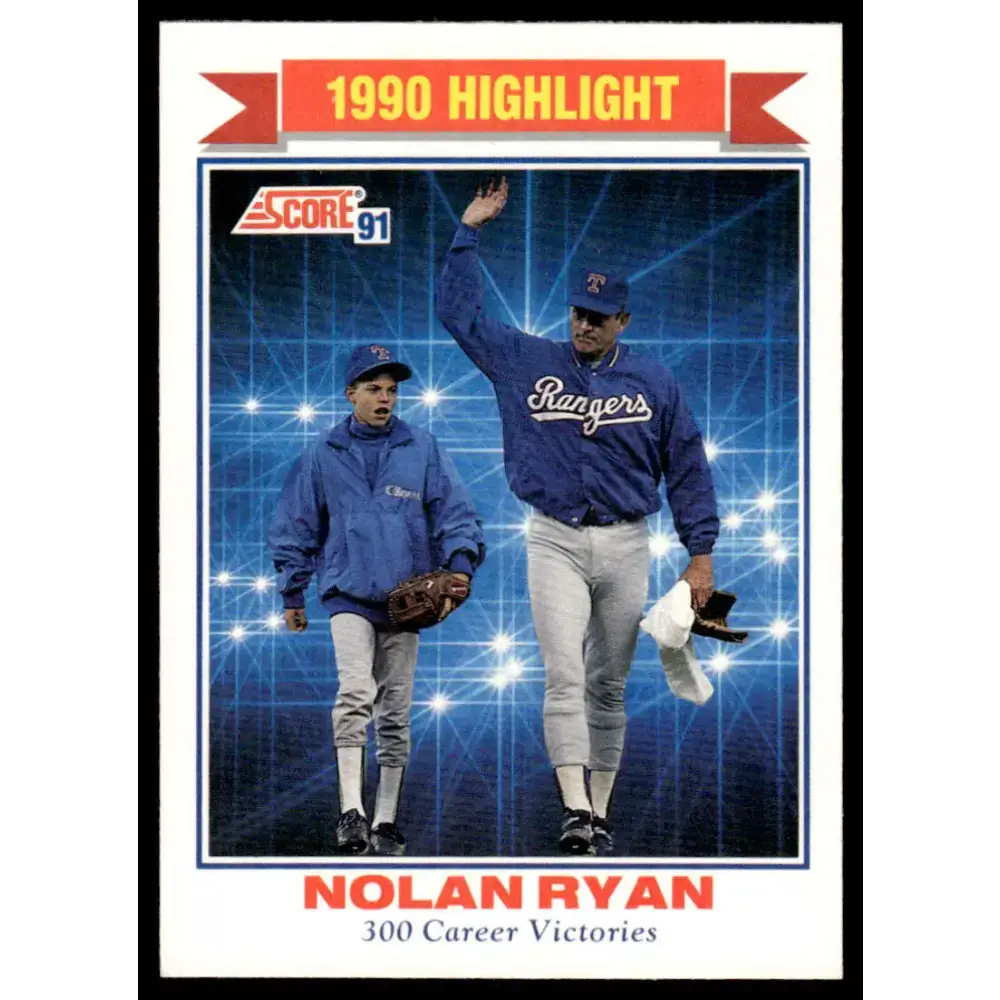 1991 Score #417 Nolan Ryan EX/NM Texas Rangers Baseball Card