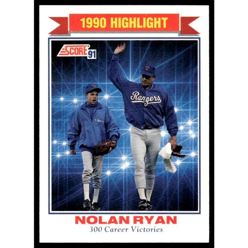 1991 Score #417 Nolan Ryan EX/NM Texas Rangers Baseball Card - Baseball Card Single
